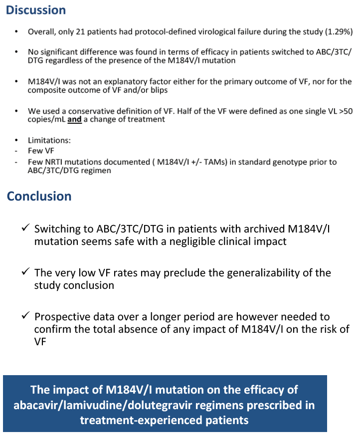 The Impact Of M184vi Mutation On The Efficacy Of Abacavirlamivudinedolutegravir Regimens 